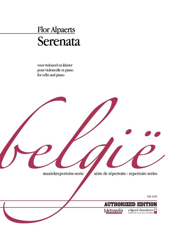 Alpaerts, Flor  Serenata for Cello  Vc/Piano