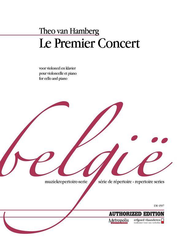 Van Hamberg, Theo&nbsp;&nbsp;Le 1er Concert du Jeune Violoncelliste, Op.5&nbsp;&nbsp;Vc/Piano