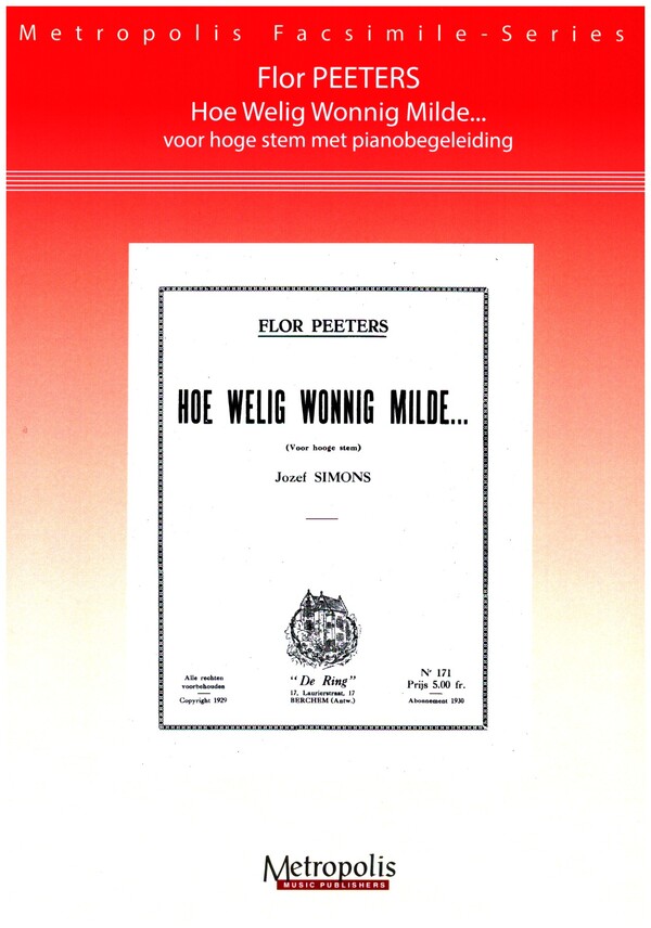 Hoe Welig Wonnig Milde...&nbsp;&nbsp;for voice and piano&nbsp;&nbsp;