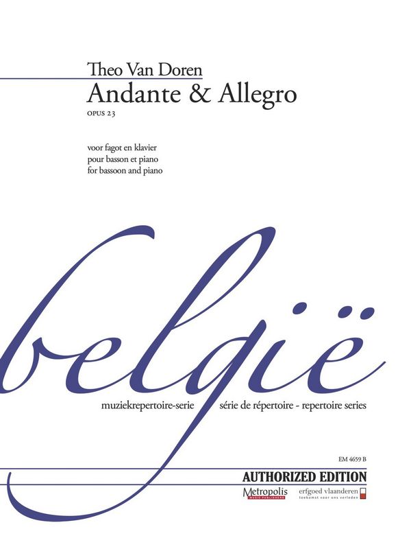 Van Dessel, Lode&nbsp;&nbsp;Andante & Allegro, Op.23&nbsp;&nbsp;Cb/Piano