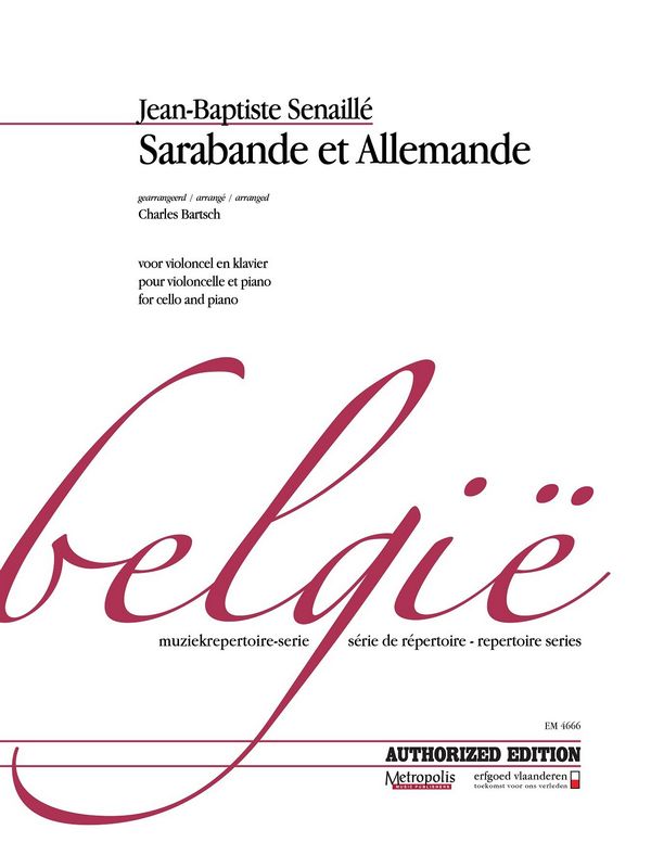 Senaille, J.B.&nbsp;&nbsp;Sarabande et Allemande&nbsp;&nbsp;Vc/Piano