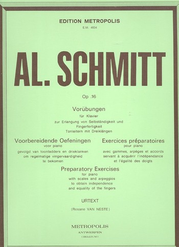 Preparatory Exercices op.16&nbsp;&nbsp;for piano&nbsp;&nbsp;