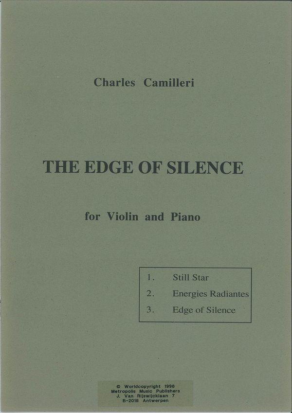 Camilleri, Charles&nbsp;&nbsp;The Edge of Silence&nbsp;&nbsp;Vl/Piano