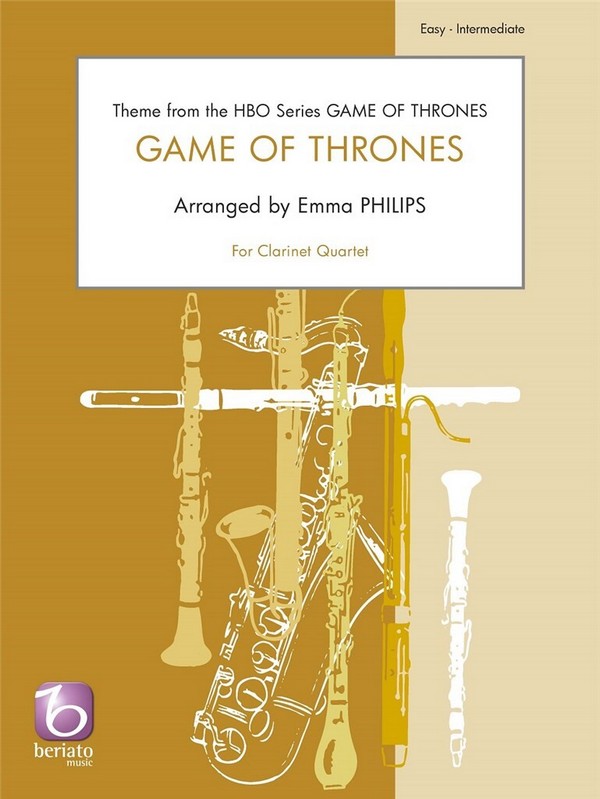 Game of Thrones  für 4 Klarinetten  Partitur und Stimmen