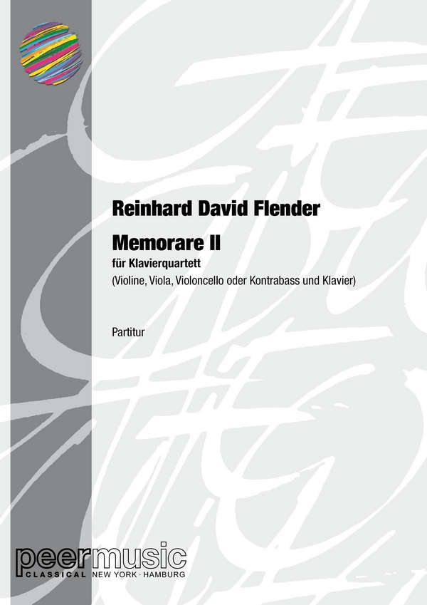Memorare 2  für Violine, Viola, Violoncello und Klavier  Partitur und Stimmen