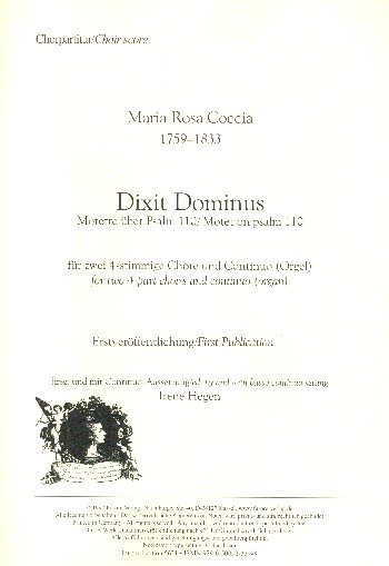 Dixit dominus domino meo für  2 gem Chöre und Bc  Chorpartitur