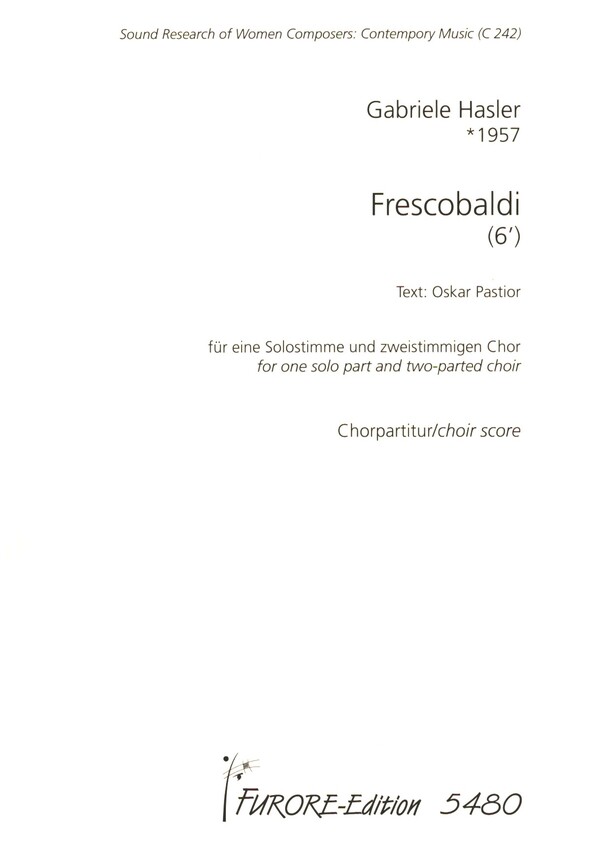 Frescobaldi für Frauenchor (gem CHor)  a cappella  Partitur