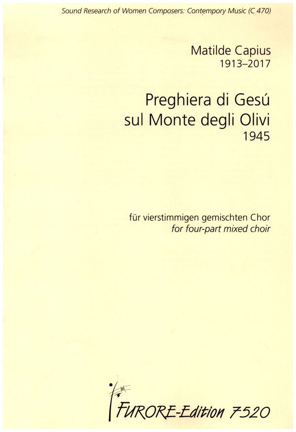 Preghiera di Gesú sul Monte degli Olivi  für gem Chor a cappella (it)  Partitur