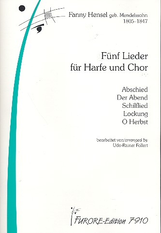 5 Lieder  für gem Chor und Harfe  Partitur