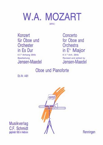 CFS4481 Konzert Es-Dur  für Oboe und Orchester  Klavierauszug (Oboe und Klavier)