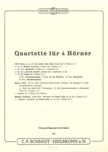 CFS4440 Auf der Pirsch op.184  für 4 Hörner  