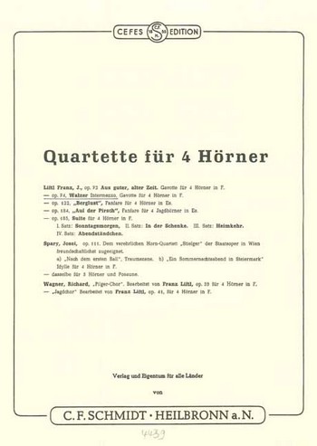 CFS4439 Walzer Intermezzo op.74  für 4 Hörner  