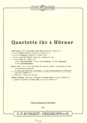 CFS4404 Ein Sommerabend in Steiermark op.111b  für 4 Hörner  