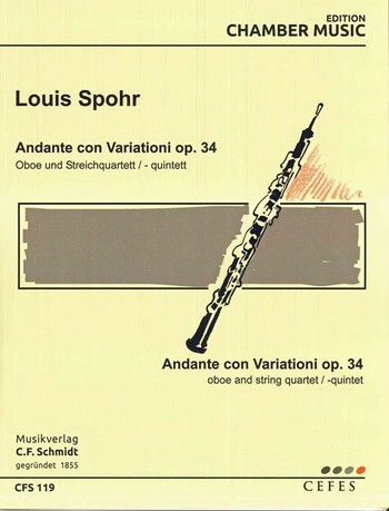 Andante con Variazioni op. 34  für Oboe und Streichquartett (Kontrabass ad lib)  Stimmen
