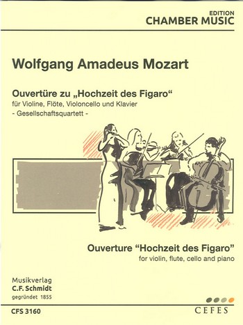 Ouvertüre zu Die Hochzeit des Figaro  für Flöte, Violine, Violoncello und Klavier  Stimmen