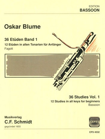 36 Etüden Band 1 (12 Etüden in allen Tonarten für Anfänger)  für Fagott  