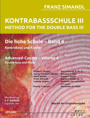 Die hohe Schule Band 4  für Kontrabass und Klavier  