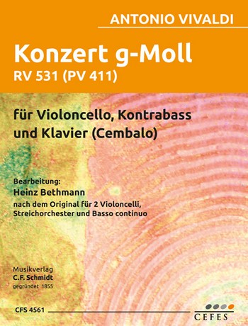 Konzert g-Moll für 2 Violoncelli, Streichorchester und Bc RV531