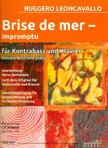 Brise de mer  für Kontrabass und Klavier  (Klavierbegleitung für Solo- und Orchesterstimmung)