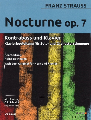 Nocturne Nr.7  für Kontrabass und Klavier  (Klavierbegleitung für Solo- und Orchesterstimmung)