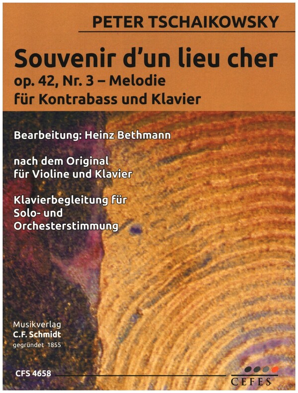 Souvenir d'un lieu cher op.42,3 - Melodie&nbsp;&nbsp;für Kontrabass und Klavier&nbsp;&nbsp;Klavierbegleitung für Solo- und Orchesterstimmung