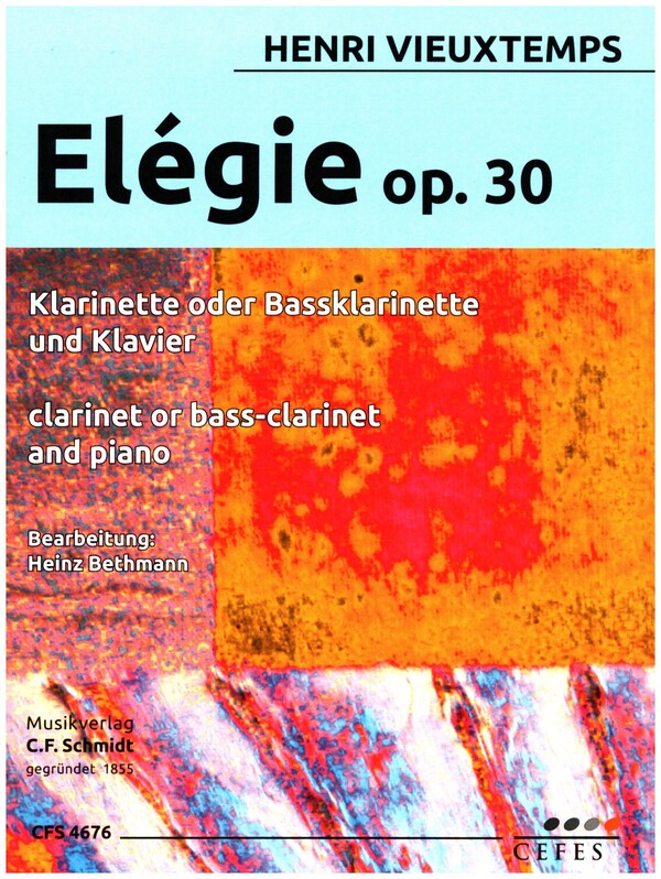 Elégie op.30  für Klarinette (Bassklarinette) und Klavier  