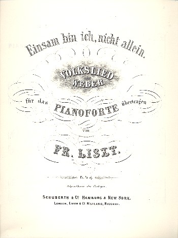 Einsam bin ich nicht allein  für Klavier  