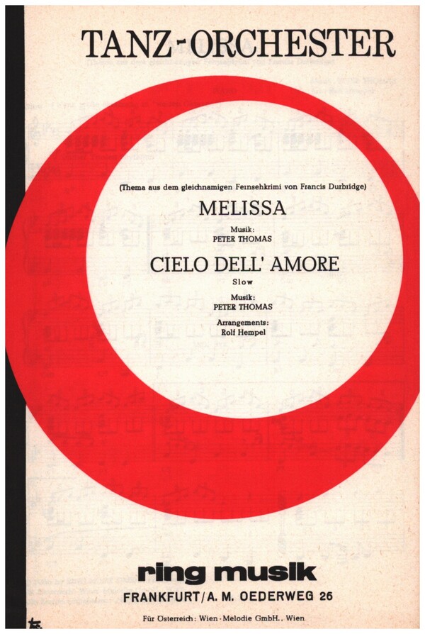 Melissa (B-Dur) - Cielo dell' Amore (a-moll)&nbsp;&nbsp;für Salonorchester&nbsp;&nbsp;Direktion und Stimmenset