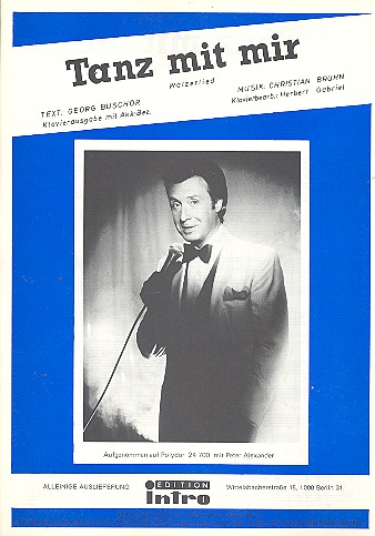 Tanz mit mir&nbsp;&nbsp;Gesang und Klavier&nbsp;&nbsp;Einzelausgabe