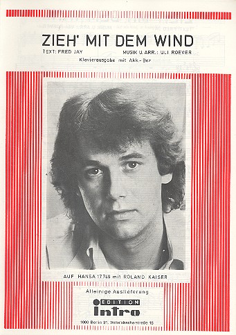 Zieh mit dem Wind: Einzelausgabe  gesang und Klavier  