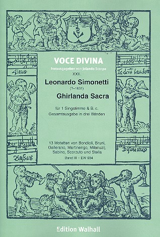 Leonardo Simonetti - Ghirlanda sacra Band 3&nbsp;&nbsp;für Gesang und Bc&nbsp;&nbsp;2 Partituren (Bc nicht ausgesetzt)