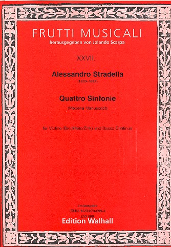 10 Sinfonien Band 1 (Modena-Manuskript)  für Violine (Blockflöte/Zink) und Bc  Partitur und Stimmen (Bc nicht ausgesetzt)