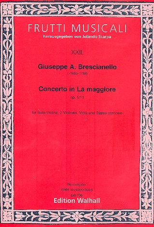 Konzert a-Moll op.1,11  für Violine, Streicher und Bc  Partitur und Stimmen (Bc nicht ausgesetzt)