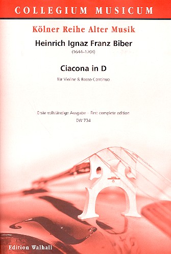 Ciacona D-Dur  für Violine und Bc  Partitur und Stimmen (Bc nicht ausgesetzt)
