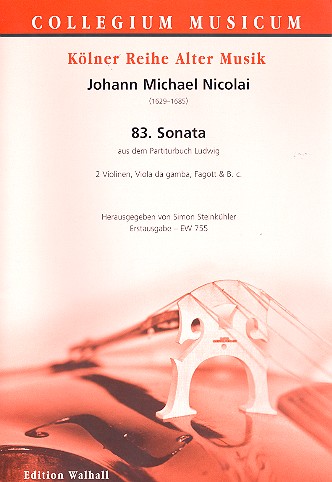 Sonate Nr.83 aus dem Partiturbuch Ludwig  für 2 Violinen, Viola da gamba, Fagott und Bc  Partitur und Stimmen (Bc ausgesetzt)