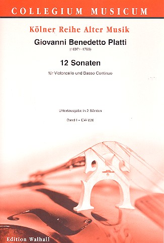 12 Sonaten Band 1 (Nr.1-6)  für Violoncello und Bc  Partitur und Stimmen (Bc nicht ausgesetzt)