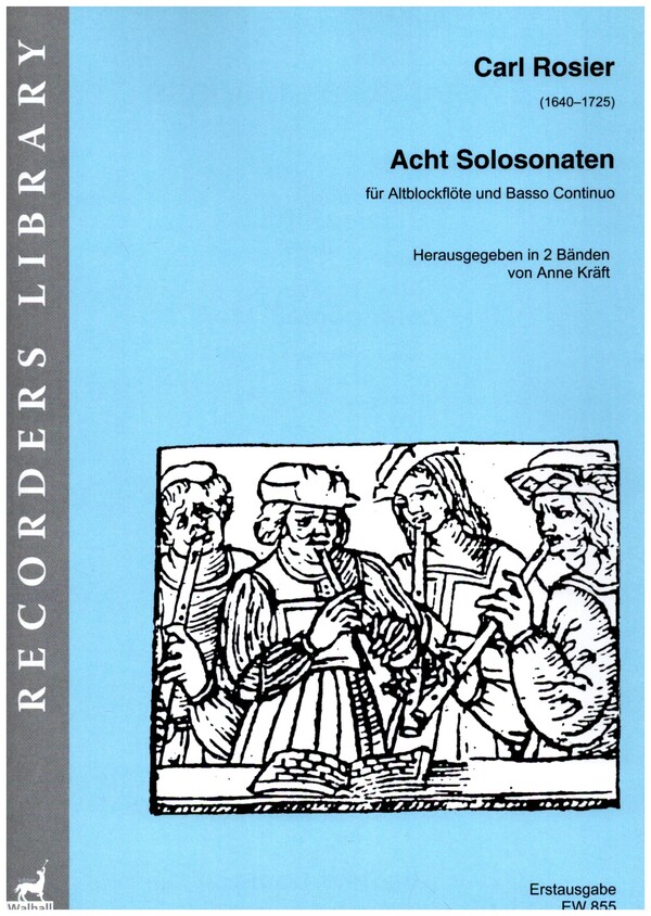 8 Sonaten Band 1  für Altblockflöte und Bc  Partitur und Stimmen (Bc ausgesetzt)