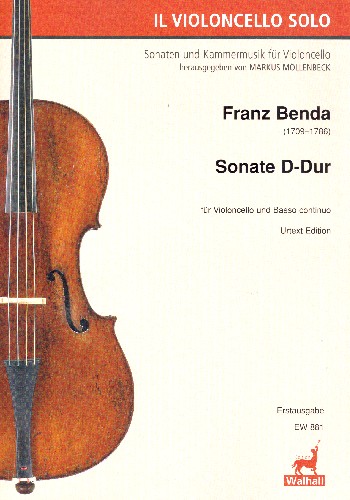Sonate D-Dur  für Violoncello und Bc  Partitur und Stimmen (Bc ausgesetzt)