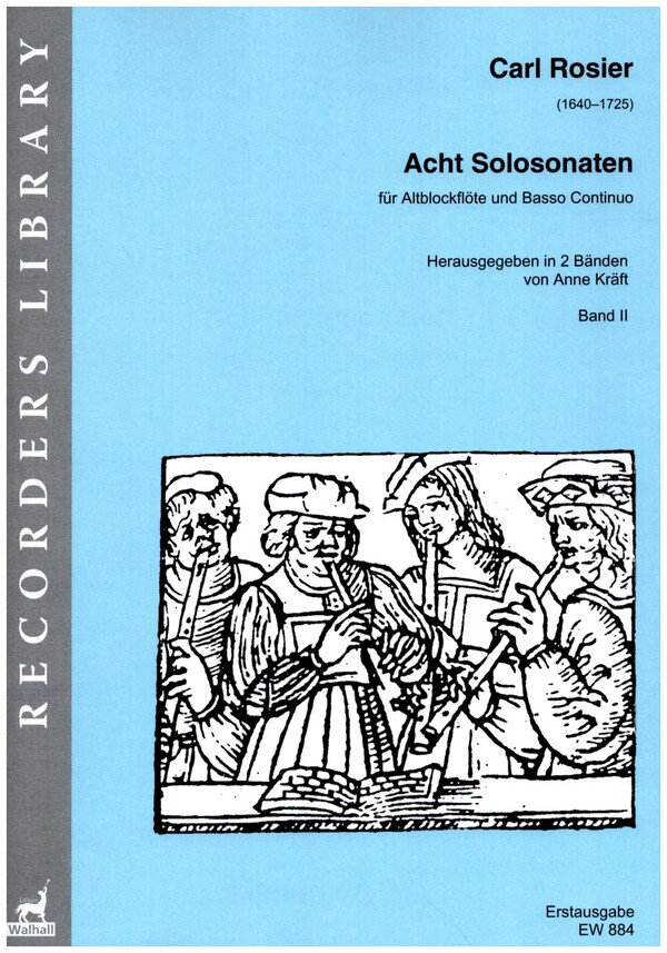8 Sonaten Band 2  für Altblockflöte und Bc  Partitur und Stimmen (Bc ausgesetzt)