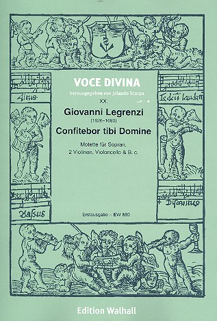 Confitebor tibi Domine  für Sopran, 2 Violinen, Violoncello und Bc  Partitur und Stimmen (Bc nicht ausgesetzt)