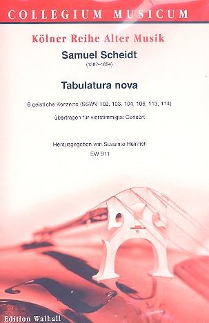 Tabulatura nova&nbsp;&nbsp;für 4 Instrumente (Consort)&nbsp;&nbsp;Partitur und Stimmen
