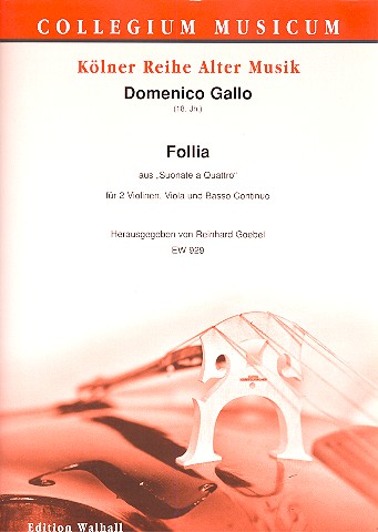Follia  für 2 Violinen, Viola und Bc  Partitur und Stimmen (2-2-2-2-Cembalo ausgesetzt)