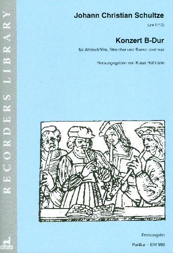 Konzert B-Dur&nbsp;&nbsp;für Altblockflöte, Streicher und Bc&nbsp;&nbsp;Partitur