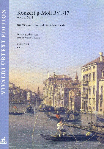 Konzert g-Moll op.12,1 RV317&nbsp;&nbsp;für Violine und Streichorchester&nbsp;&nbsp;Partitur (Bc nicht ausgesetzt)