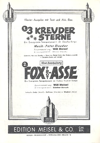 Drei Kreuder Sterne und Foxtrott-Asse&nbsp;&nbsp;für Klavier&nbsp;&nbsp;