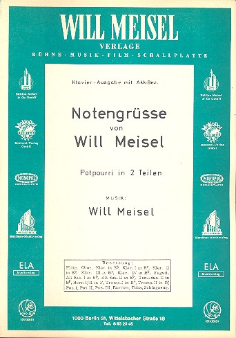 Notengrüsse von Will Meisel&nbsp;&nbsp;für Klavier&nbsp;&nbsp;