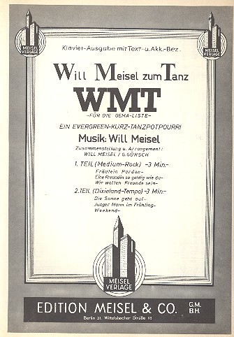 Will Meisel zum Tanz:&nbsp;&nbsp;Album für Gesang und Klavier&nbsp;&nbsp;