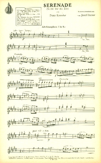 Serenade: Schön war die Zeit&nbsp;&nbsp;für Salonorchester&nbsp;&nbsp;Big-Band-Ergänzung