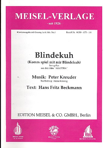 Blindekuh (Komm spiel mit mir Blindekuh)&nbsp;&nbsp;für Gesang und und Klavier&nbsp;&nbsp;Einzelausgabe