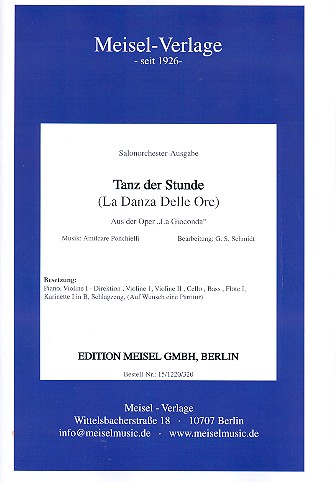 Tanz der Stunden&nbsp;&nbsp;für Salonorchester&nbsp;&nbsp;Direktion und Stimmen